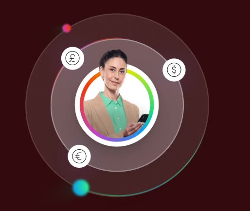 Currency badges resolving into a local account